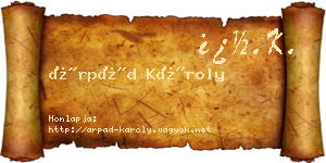 Árpád Károly névjegykártya