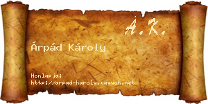 Árpád Károly névjegykártya